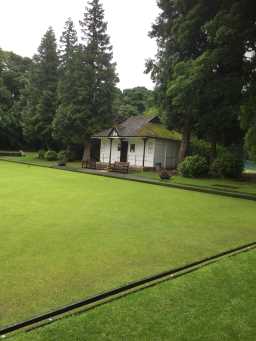 Oblique view of Bowling Club Pavilion and Edge of Green June 2016